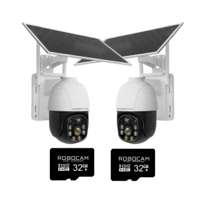 PROMO 2 Camere WiFi cu Panou Solar 3MP, Vedere Nocturna, Detectie Miscare + 2 Carduri Micro SD Cadou - Summer Sale - Img 1