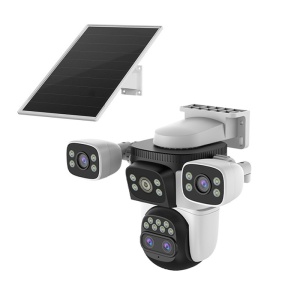 Cameră 4G Solară Robocam RBC-Q10 – 4 Lentile (4 mm + 4 mm + 4 mm + 12 mm), 12 MP, AI Human Tracking, Night Vision Color & IR, Audio Bidirecțional, Aplicație O-KAM Pro