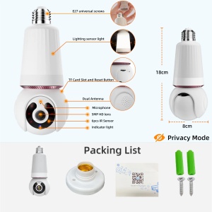 Camera De Supraveghere WiFi, Bulb, 10x, Detectie Persoana - Img 2