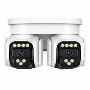 Camera WiFi Dubla, 2 Camere Rotative, Suport Prindere Colt, 4MP, Detectie si Urmarire Persoana