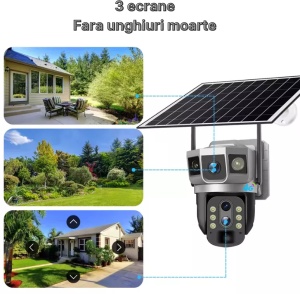 Camera de Supraveghere, 4G, Incarcare Solara, 3 Ecrane, 8mp - Img 5