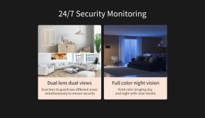 Cameră de supraveghere interior WiFi, dual lens 2+3 MP, lentilă 4 mm, detectie mișcare, auto tracking, night vision full color, microfon și difuzor, slot card - Img 10