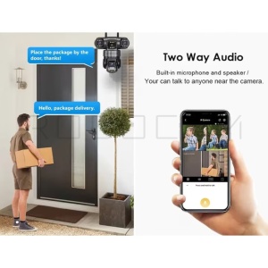 Cameră de Supraveghere WiFi 12MP Triplă 2K, PTZ, Vedere Nocturnă Color, Audio Bidirecțional - Img 4