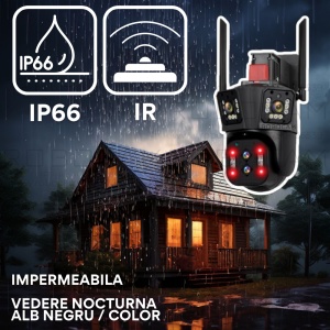 Camera de Supraveghere WIFI 8K, 12MP, Zoom 10X, 4 lentile, 3 ecrane - Img 7
