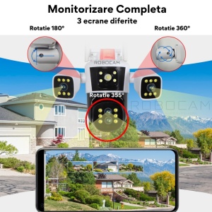 Camera de Supraveghere WIFI 8K, 16MP, Zoom 10X, 4 lentile, 3 ecrane + CADOU Card SD 64GB - Summer Sale - Img 6