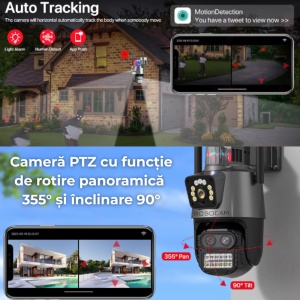 Camera De Supraveghere WIFI, 8MP, 2 Ecrane, Alarma, Detectie Umana - Img 3