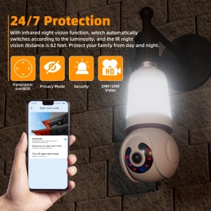 Camera De Supraveghere WiFi, Bulb, 10x, Detectie Persoana - Img 3