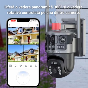Cameră de Supraveghere WiFi Solară, Duală, Panoramica, cu 4MP, Panou Solar și Detecție Mișcare - Img 7