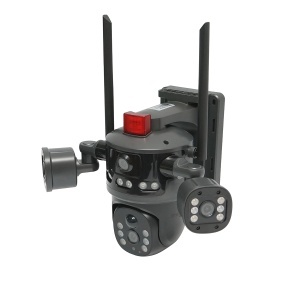 Camera supraveghere Ai 4G, WIFI 2.4GHz cu 1 obiectiv rotativ 360 PTZ, 1 Obiectiv dubla vedere wide + 2 obiective flash, panou solar 8W, detectie umana, infrarosu, alarma si aplicatie V380 Pro - Img 2
