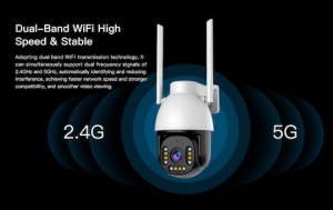 Cameră Supraveghere IP Speed Dome WiFi PTZ, Full Color, 2MP, Lentilă 4mm, Audio Bidirecțional, Slot Card, Auto Tracking, Detecție Umană, Alarmă cu Lumină Caldă - Img 4