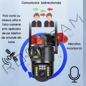 Camera de Supraveghere, 2 Ecrane, 2 Sirene, Inteligenta 350, WiFi + Cablu Lan, 4K, 8 MP. 1080P - Img 2