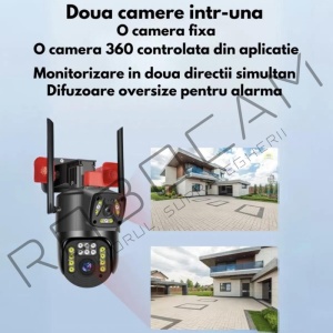 Camera de Supraveghere, 2 Ecrane, 2 Sirene, Inteligenta 350, WiFi + Cablu Lan, 4K, 8 MP. 1080P - Summer Sale - Img 3