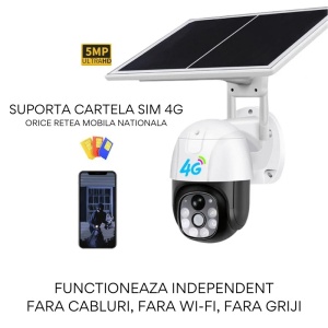Cameră Supraveghere Exterior 4G cu Dublu Panou Solar, Cartelă SIM, 5MP, Autonomă - Img 5