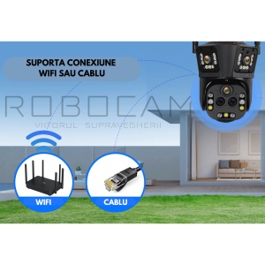 Cameră Supraveghere WiFi Exterior cu Zoom Optic 20X, Multi-Lentilă, Viziune Nocturnă și AI + CADOU CARD SD 64 - Img 10