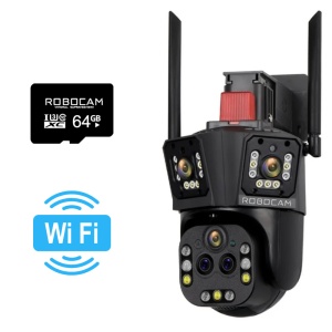 Cameră Supraveghere WiFi Exterior cu Zoom Optic 20X, Multi-Lentilă, Viziune Nocturnă și AI + CADOU CARD SD 64 - Img 4
