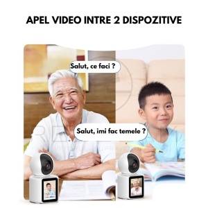Cameră Video Baby Monitor 360° AI, WiFi, Detecție Plâns și Mișcare, cu Card SD 64GB - Img 4