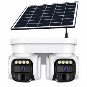 Camera 4G Dubla, Panou Solar, 2 Camere Rotative, Suport Prindere Colt, 4MP, Detectie si Urmarire Persoana