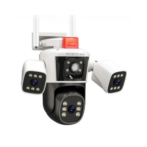 Camera de Supraveghere WIFI 5K, 12MP, 3 lentile, 3 ecrane, Control din telefon, Urmarire subiect, Microfon si difuzor incorporate. - Img 1