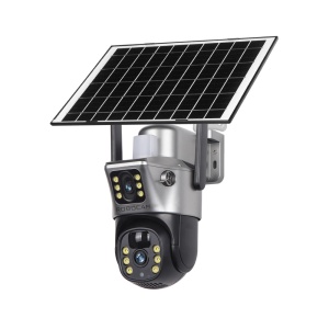 CAMERA SUPRAVEGHERE DUBLA 2 ECRANE DIFERITE CU PANOU SOLAR SI WiFi, 8MP - Img 1