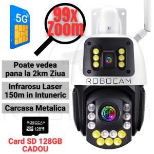 Cameră de Supraveghere 4G, Zoom 99X vedere la 2000m, Viziune Nocturnă 150m, Carcasa Metalica - Img 2