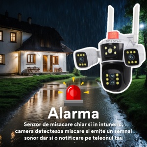 Camera de Supraveghere WIFI 8K, 16MP, Zoom 10X, 4 lentile, 3 ecrane + CADOU Card SD 64GB - Summer Sale - Img 9