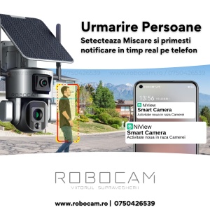 Camera Supraveghere Cartela SIM 4G, 4K Ultra HD, Doua Camere 4MP+4MP, 10X ZOOM OPTIC , Incarcare Solara - Img 4