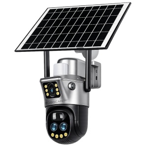 Camera Supraveghere DUBLA 2 Ecrane Diferite, ZOOM 10X cu Panou Solar, WIFI, 8MP - Img 2