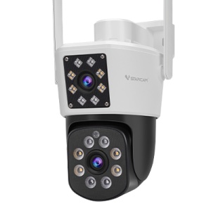 Cameră supraveghere exterior WiFi rotativă PTZ, 2 MP, lentilă duală, IR 30 m, audio bidirecțional, slot card - Img 1