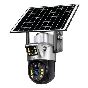 Camera Supraveghere Gri DUBLA 2 Ecrane Diferite cu Panou Solar si Cartela SIM, 8MP, 3G/4G - Img 2