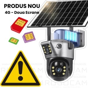 Camera Supraveghere Gri DUBLA 2 Ecrane Diferite cu Panou Solar si Cartela SIM, 8MP, 3G/4G - Summer Sale - Img 8