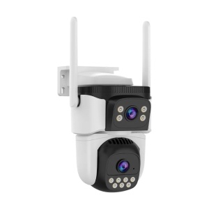 Cameră Supraveghere IP Speed Dome WiFi Dual Lens, 3MP, Night Vision, Smart Tracking, Audio Bidirecțional - Img 1