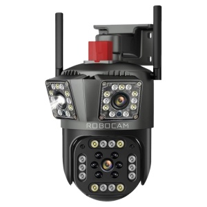 Camera Supraveghere WIFI TRIPLA, Vedere Panoramica, Zoom 10x, Detectie Umana, IR