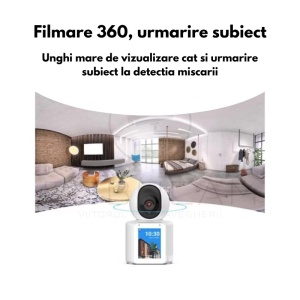 Cameră Video Baby Monitor 360° AI, WiFi, Detecție Plâns și Mișcare, cu Card SD 64GB - Img 8