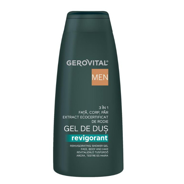 Gel de dus Revigorant 3 în 1 Gerovital Men 400 ml
