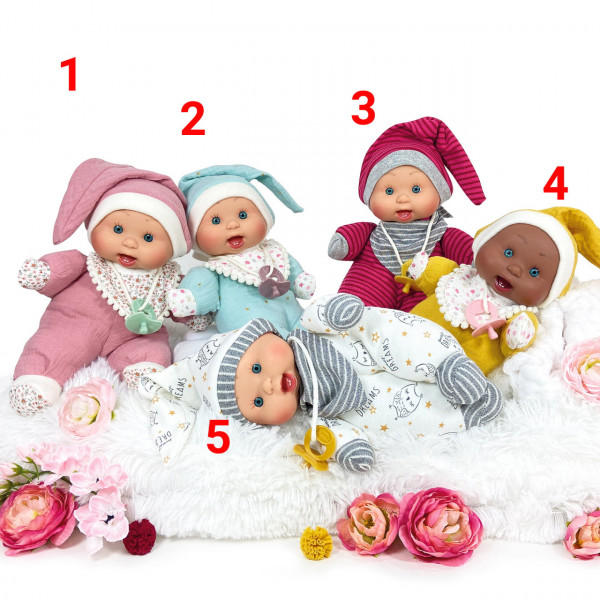 Papusa Artizanala cu miros de vanilie - Colectia Bebelusi moi (26 cm) 4 - Papusa Bebelus hainute albe