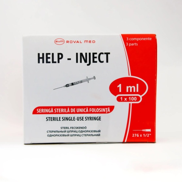 Seringa de unica folosinta 1ml insulina cu ac – 100 bucati/cutie