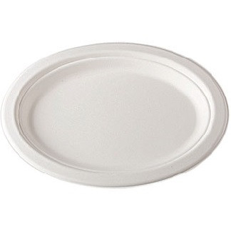 Farfurii plate biodegradabile, ovale 26 cm, 125 bucati/set