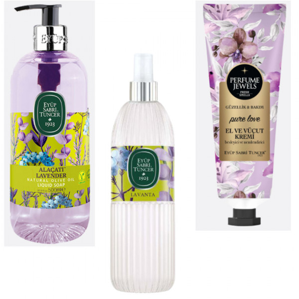 Pachet Sapun lichid 500 ml, Crema de maini si corp 50 ml si Apa de colonie 150 ml