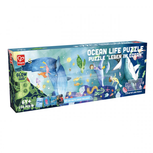 Puzzle pentru copii viata acvatica fotoluminescent (200 piese, 1.5m)