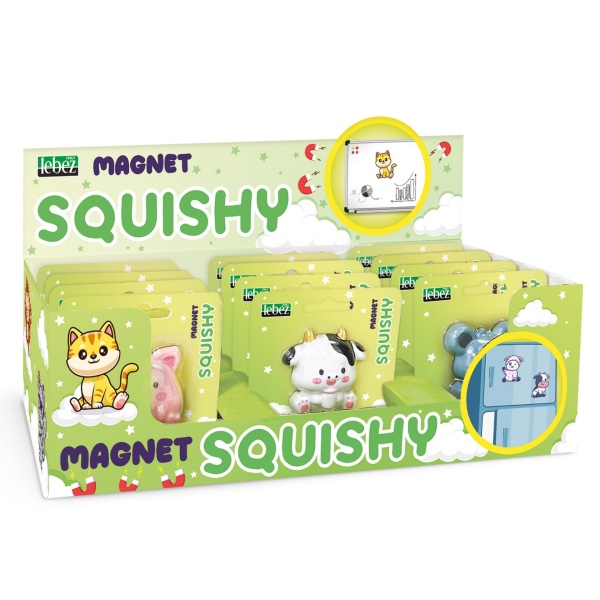Squishy Magnet cu magnet pe spate, 6 modele asortate (12 blister/display) - Img 1