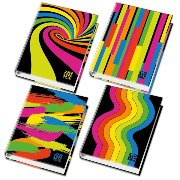 Clasor A4 cu inele - One Color Black & Fluo (26×32 cm)