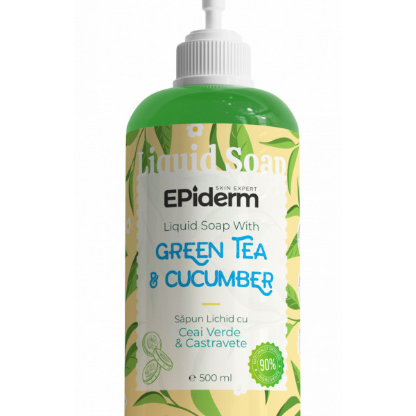 Epiderm Sapun lichid cu extract de ceai verde si castravete 500 ml