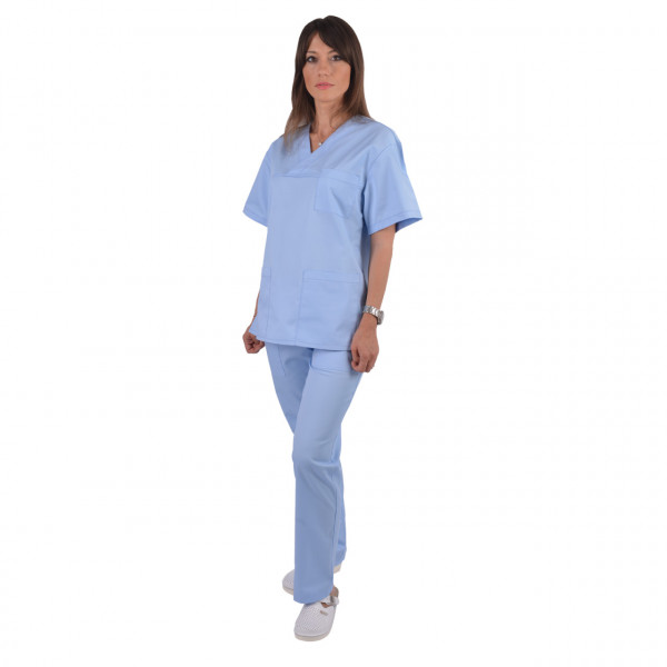 Costum medical albastru deschis - unisex