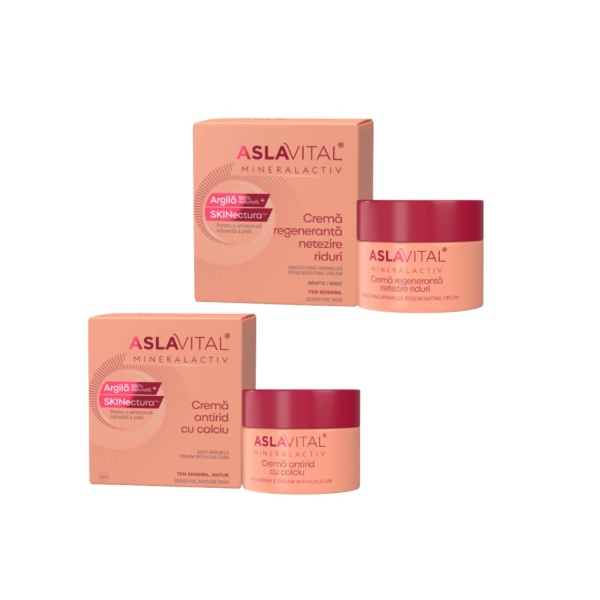 Pachet Crema antirid cu calciu 50ml si Crema netezire riduri noapte 50ml