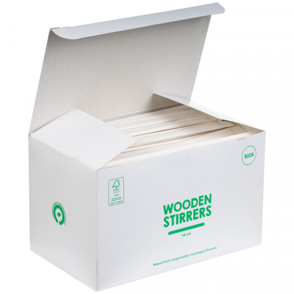 Paletine biodegradabile lemn, ambalate individual 14 cm, 500 buc/pachet
