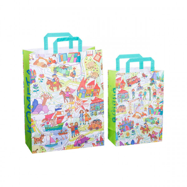 Sacosa cadou din hartie - Copilarie (S - 22 x 10.5 x 32cm, 70g)
