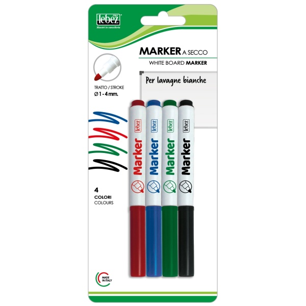 Set 4 markere pentru tabla alba – blister - Img 1
