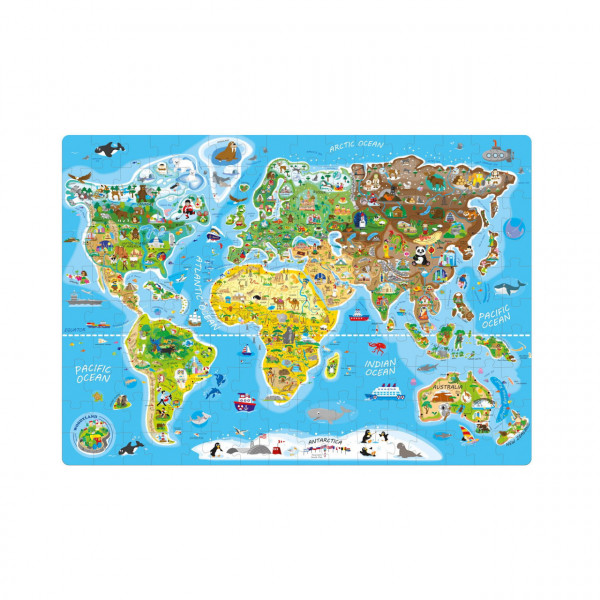 Puzzle harta lumii pentru copii (160 piese)