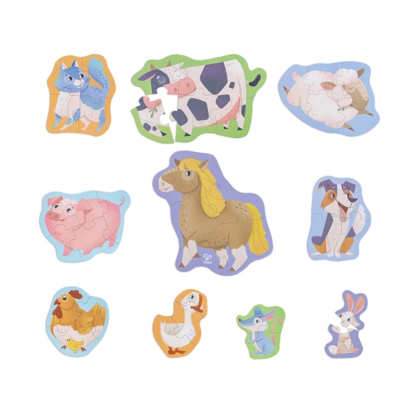 Set 10 puzzle-uri prietenii de la ferma (18-36 luni)