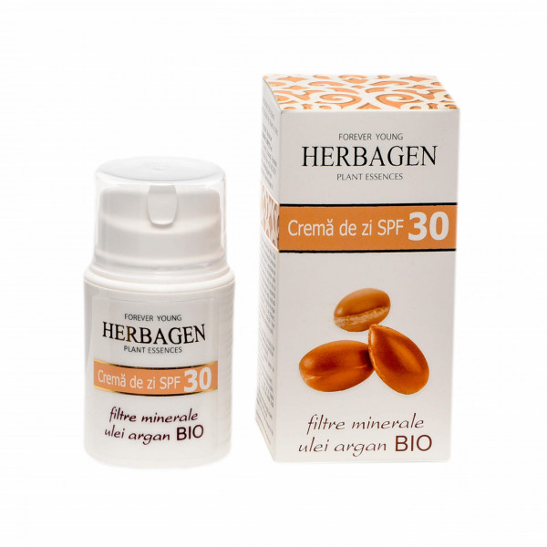 Cremă de zi SPF 30 cu filtre minerale și ulei argan BIO 50 g